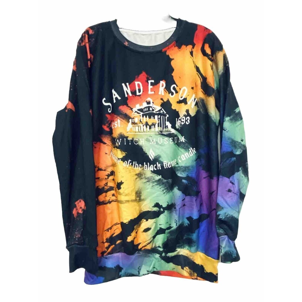 Sanderson Witch Museum Hocus Pocus Black Flame Candle LS Shirt w Stretch M / L